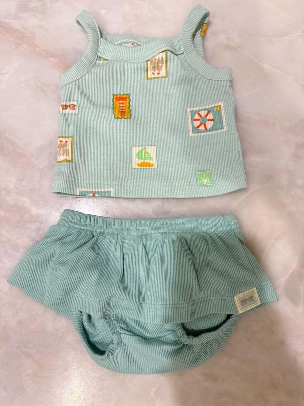 Carter's Child of Mine Baby Girl 2-Piece Tank Top and Skirted Bloomer Set